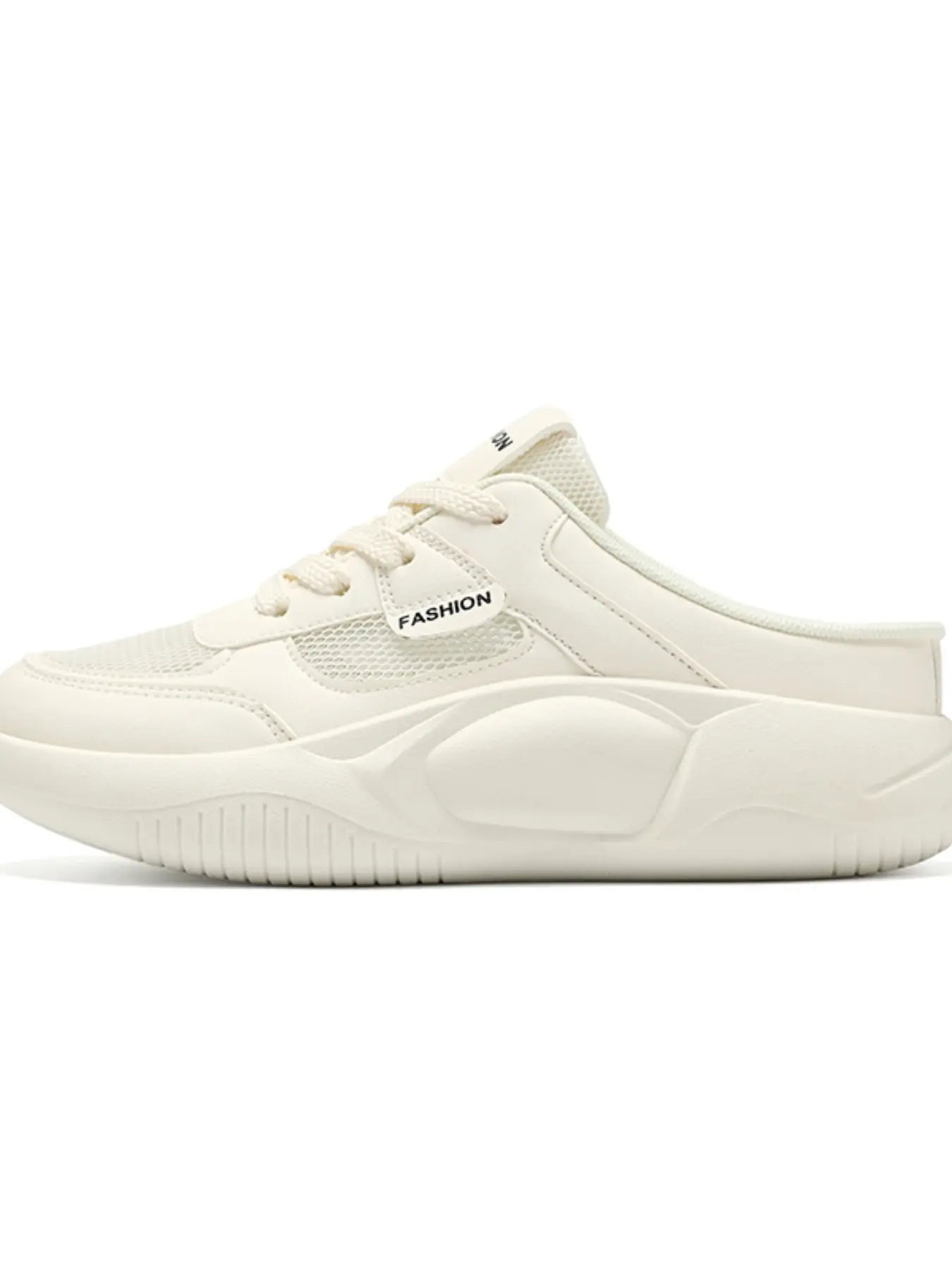 Women's Breathable Mesh Slip-On Thick Soled Mules, No Heel Comfortable Thick Sole Walking Shoes, Casual Lazy Footwear for Everyday Wear