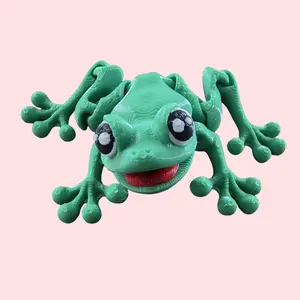 Frog Fidget Toy – 3D Printed Articulated Tree Frog, Cute Desk Toy Magnet Option