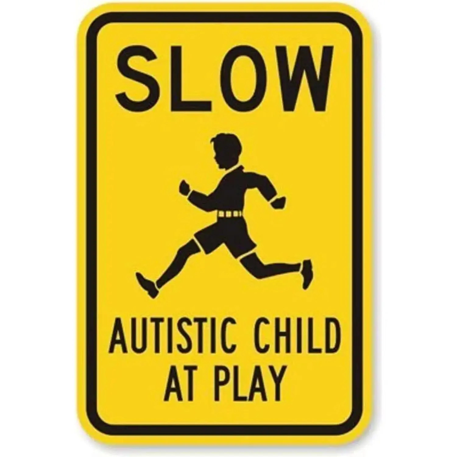 Autistic Child At Play Road Vertical Iron Sheet Painting 8X12 Inches