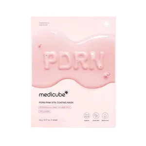 [Official Medicube Partner] Salmon DNA PDRN Pink Vita Coating Sheet Mask (1ea/5ea/10ea) - Korean sheet mask for glass skin - Luxurious Home care Mask for Hydration, Firming, and Balanced Skin, Korean Skin Care (22g/0.77oz x 10ea)