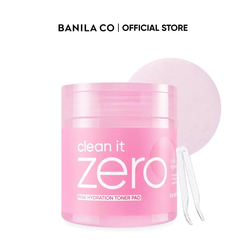 BANILA CO Clean It Zero Pink Hydration Toner Pads | 70 pads with Hyaluronic Acid & Niacinamide for Sensitive Skin