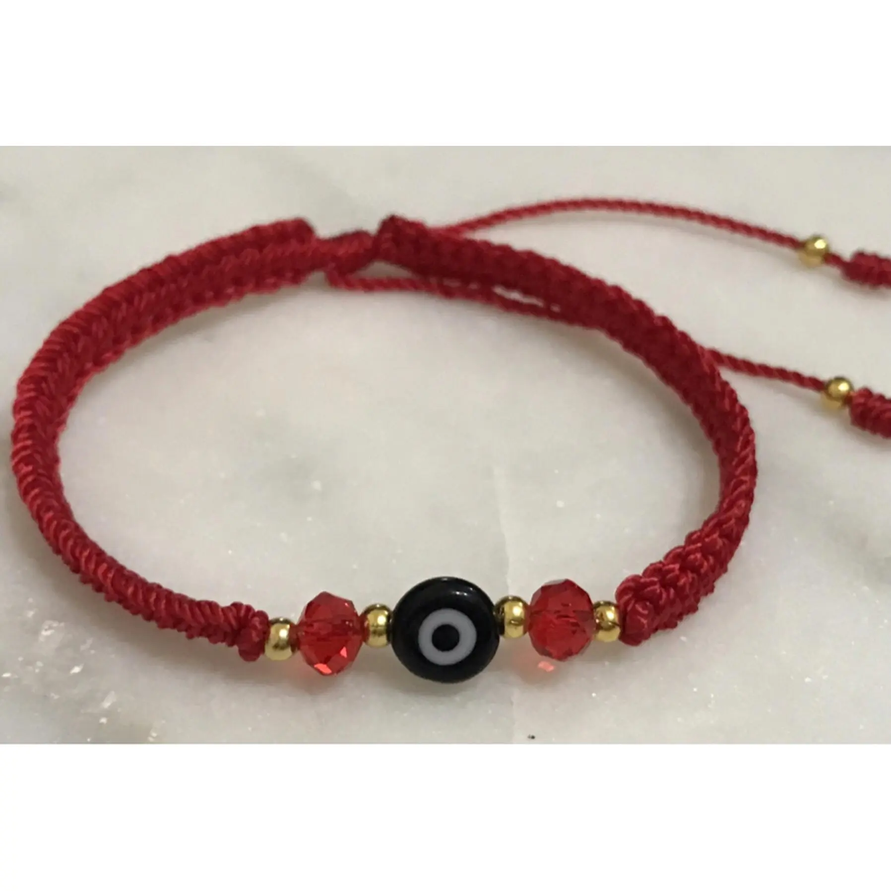 Handcrafted Red Thread Bracelet with Turkish Eye for Protection Against Negative Energies