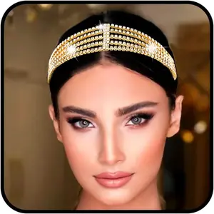 Chain Rhinestone   Elastic Layered Headpiece Wedding  Headbands Chain for Women