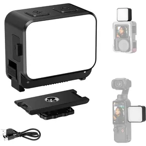 Mini Light for DJI  Pocket 3 Action 4/5/Pro Creator Combo Accessories, 2W 600mAh Rechargeable LED Fill Light, 3 Color Modes, 4 Levels Brightness, IPX4 Water Resistance