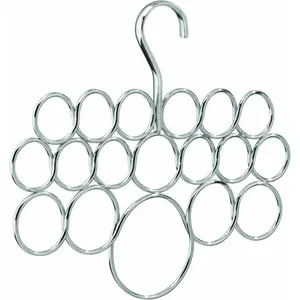 Axis Metal Loop Scarf Hanger, No Snag Closet Organization Storage Holder for Scarves, Men's Ties, Women's Shawls, Pashminas, Belts, Accessories, Clothes, 18 Loops ,0.3" x 9.9" x 11.2", Chrome