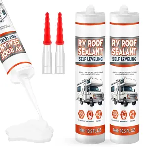 Self-Leveling RV Roof Sealant, Lap Caulking for Camper & Trailer, Heavy-Duty Flex, , 15 Min Set Time for Repairs (2-10.5 fl oz White)