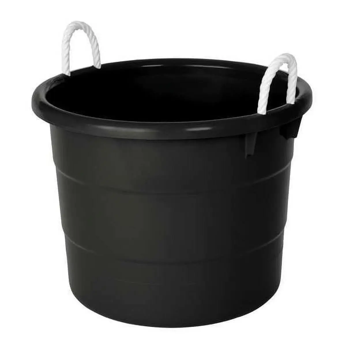 20 Gallon Storage Tub, Round Heavy Duty Plastic Container with Rope Handles, 21.5 x 21.5 x 16.5 inches