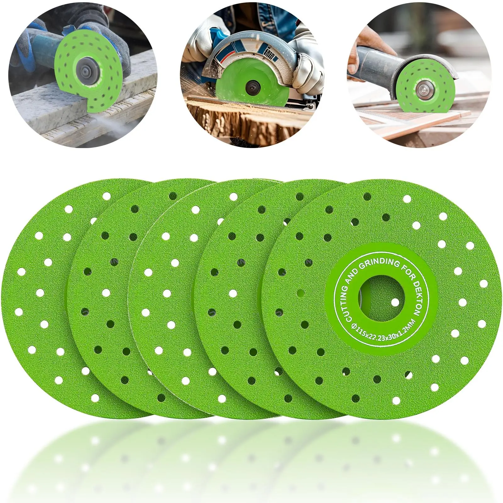 3pcs/5pcs 115mm Diamond Saw Blades for Cutting and Grinding Tile and Marble, 45 Degree Chamfered Diamond Ultra-thin Saw Blades Multi-purpose Disc