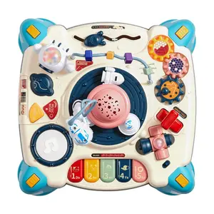 VEVOR Baby Spacecraft Musical Table Toys for 1-3 Years Old, Learning Activity Desk with Space Theme Soft-glow Star Projector 60+ Sound Sources, Toddler Learning Table for Kids 6+ Months