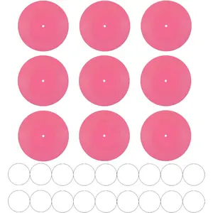 FACHPINT 9PCS Pink Records for Wall Aesthetic 7 Inch Blank Vinyl Records, Music Wall Decor for Graffiti, Fake Records Props,Record Decorations for Party Wedding Signing Hippie Room Decor