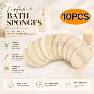 10 Pcs Loofah Bath Sponges, Gentle Exfoliating Body Scrub Pads for Men & Women#SummerVibes
