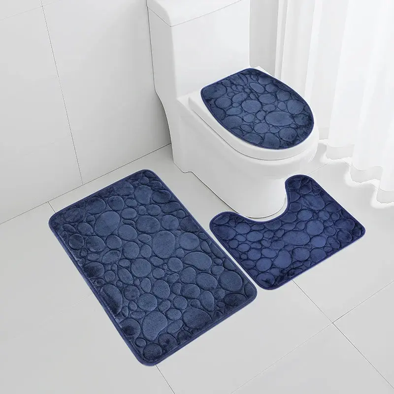 Microfiber Bathroom Mat Set — Non-Slip, Water-Absorbent (3 Pcs)