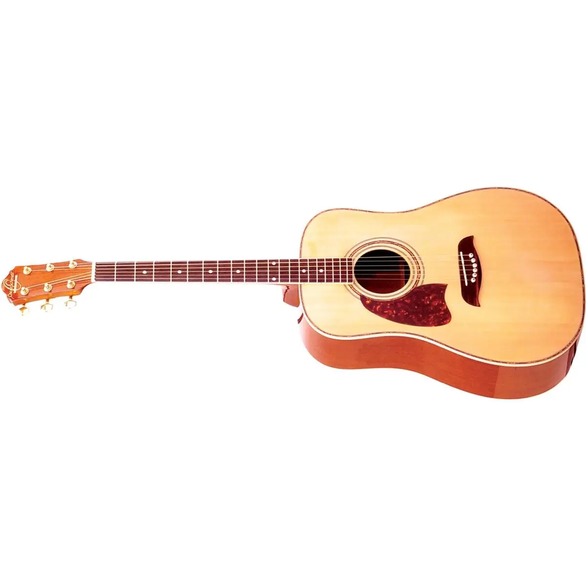 Oscar Schmidt Left-Handed Mahogany Dreadnought Acoustic Guitar - High Gloss Natural Finish, Chrome Hardware, Dot Inlays, Die Cast Tuners, 6.15 lbs (for Musical Enthusiasts)