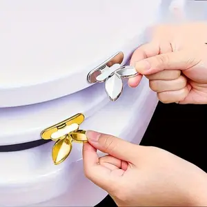 2 Pcs Toilet Lid Lifters, Minimize Dirt Contact, Hygienic Adhesive Paste, Toilet Lid Handle Hook, Essential Bathroom Accessory, Home Goods