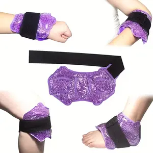 Ankle gel bead bag, Plush Gel Bead Ankle Ice Wrap Reusable Hot Cold Compress Therapy Brace Pain Relief for Ankle Knee Leg Sprain Swelling Plantar Fasciitis