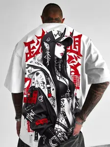 Men's and Women's Summer Fashion Streetwear 3D Print Japanese Anime Printing Round Neck T-shirt