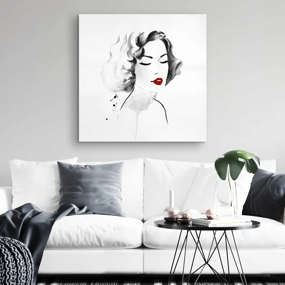 212 MAIN Artistic Watercolor Woman Figurative Wall Art Print - 32x32 in. Decoration for Modern Home Decor, Office Wall Art Posters & Prints, Art-Themed Wall Arts