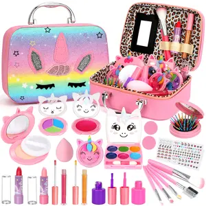 Girls' Washable Makeup Set, Game Makeup Gift Box, Suitable for Girls Aged 3+, Birthday & Holiday Gifts, Cosmetics Gift Set