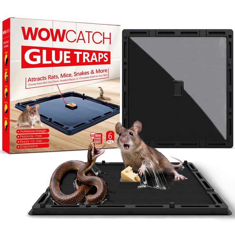 WowCatch Mouse Traps Non Toxic Sticky Rat Mice Glue Boards Pet Safe Pest Control for Roaches Crawling Insects and Other Household Pests Strong Adhesive Trap Pads Ideal for Home House Kitchen Garage Basement and Warehouse Indoor Pest Control Solution
