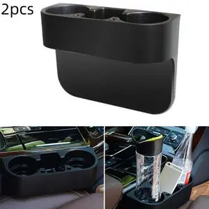 2pcs Car Cup Holder Organizer, Universal Multi-Functional Seat Gap Storage, Abs Material, Non-Slip Car Accessories for Phones, Drinks, Snacks