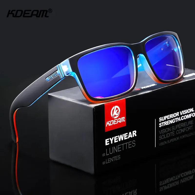 KDEAM Male Polarized Sports Sunglasses - Edgy Modern Eyewear with Bold Color Options for Athletic Activities, Lightweight Sports Shades, Sports Eyeglasses