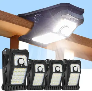 Tryme 118Leds Solar Lights Outdoor Clip Motion Sensor Lights Security Light 3 Modes, 3 Color Temperature, Solar Powered, USB Charging (2 Pack)