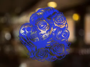 Rosa Mortem Handcrafted Elegant Sugar Skull  Bold and Beautiful Vinyl Decal – Available in 30+ Colors