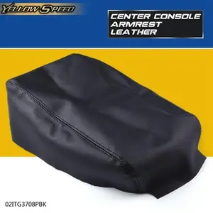 Fit For 08-10 Dodge Charger Black Leather Armrest Center Console Lid Cover Skin