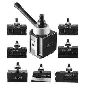 Quick Change Tool Post Set, 8 Pcs, Includes Lathe Tool Holders, Wedge Type Tool Post with Turning Tool Holder Accessories, for Mini Lathe Metal Lathe 10-15 Swing, Durable Steel Material