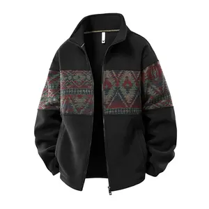 Men's Trendy Casual Loose Street Hoodie Jacket with Geometric Graphic Colorblock Patchwork Design, Comfortable and Versatile, Suitable for Daily and Leisure Occasions, Stylish and Unique, A Must-Have for Outings, Tops, Sweatshirts, Menswear, Long Sleeve