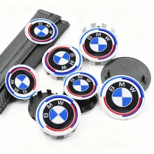 7Pcs Car Front Hood Emblem And Rear Trunk Badge And Wheel Hub Caps And Steering Wheel Sticker 50th Anniversary Logo For BMW M X1 X2 X3 X4 X5 X6 E90 E46 E39 E87 E36 E92 E91 F11 F31 E70 G11 E60 G01 G20 G30 E84 E83 Auto Accessories