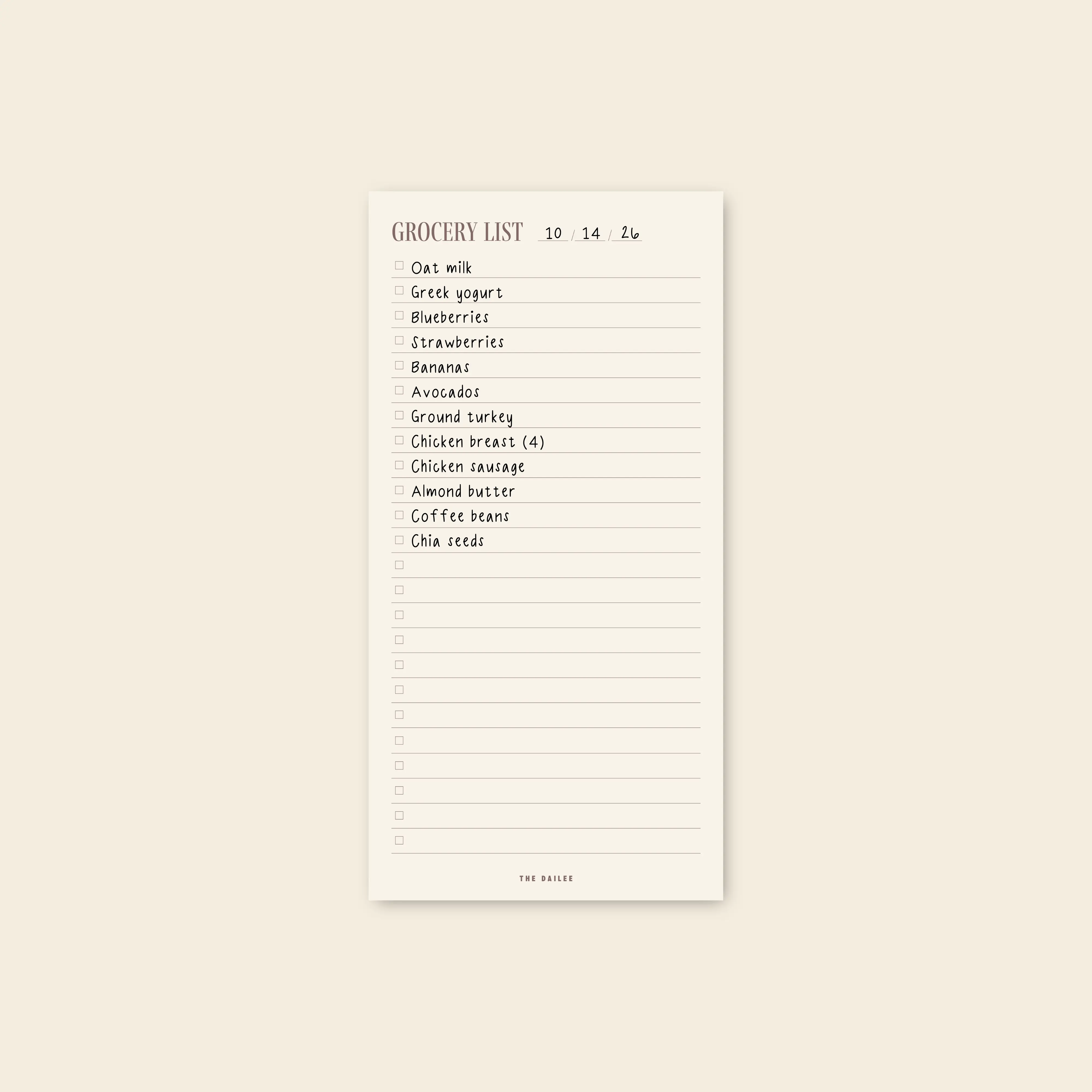 Fridge Grocery List