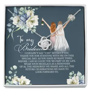 Bridesmaid Necklace, To My Bridesmaid Necklace “I Couldn’t Say I DO Without You” Gift, Wedding Day Custom Necklace