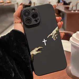 Jesus Cross Painted Anti-Shock Protective Shockproof Phone Case For iPhone 16 15 14 13 12 11 Mini Pro Max X XR XSMax 8 7 6 6S Plus Soft Silicone Cover