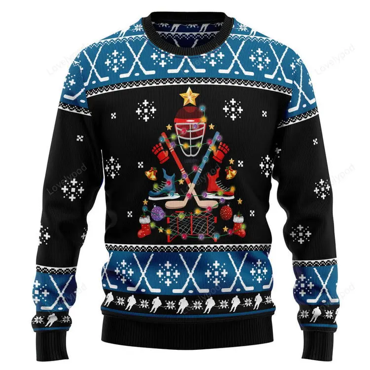 Happy Hockey day Ugly Christmas Sweater, Christmas sweatshirt, Christmas gift