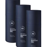 3 bottles of the Particle 43 Anti-Aging Shaving Ge