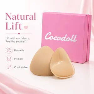 Women's Seamless Double-Sided Adhesive Bra Cup Inserts, Elegant Reusable Snowy Sticky Inserts, Ultra-Lift Push-Up Pads, Invisible Silk Lace Bra Accessories for Daily Outfits & Swimwear Womenswear
