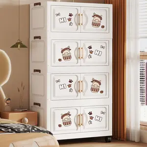 Mobile Bookshelf Storage Cabinet Desk Organizer Living Room Snack Display Rack Floor Foldable Multi-Layer Storage Unit