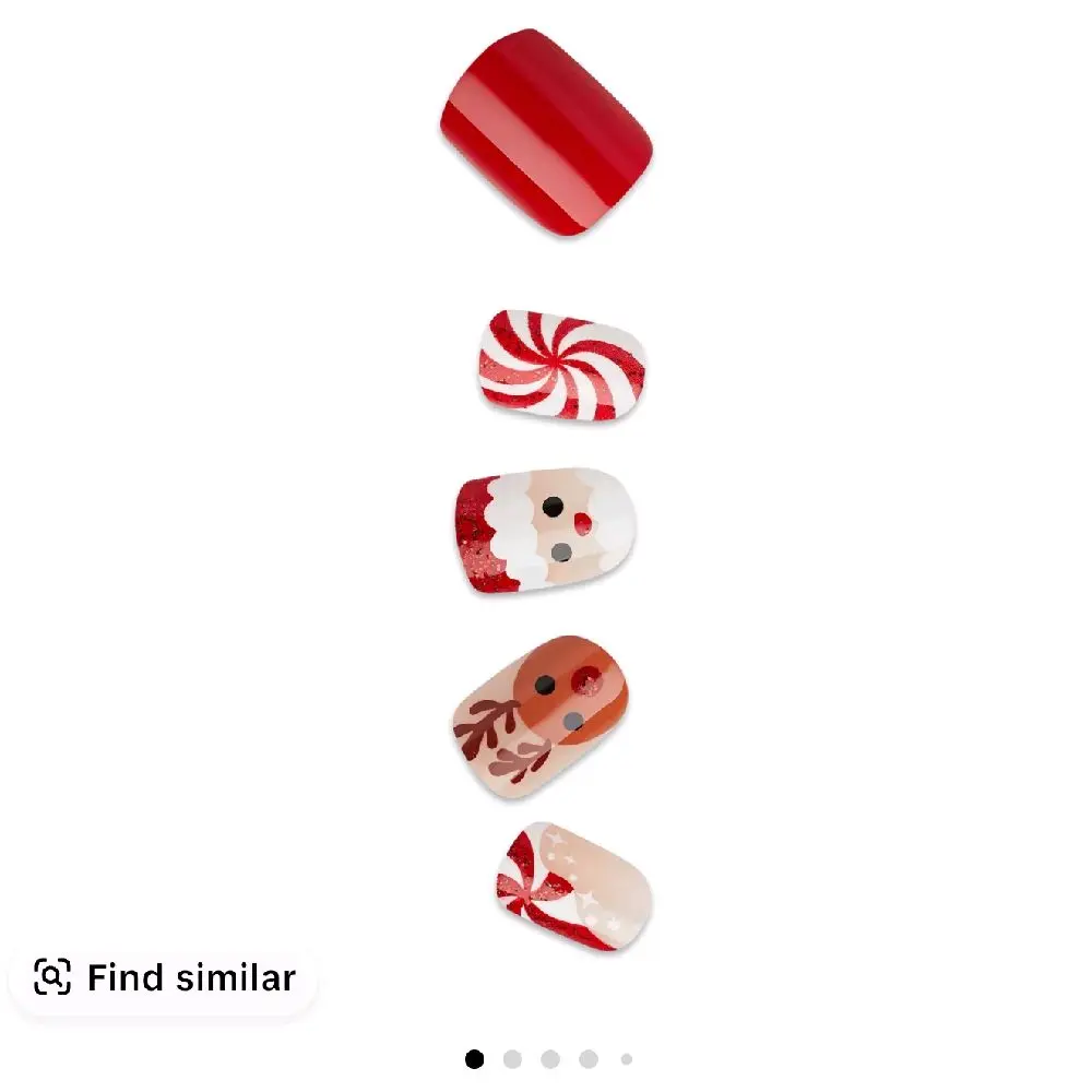 Impress Holiday No Glue Mani - Festive Nail Art Set with Santa & Candy Cane Designs for Seasonal Beauty