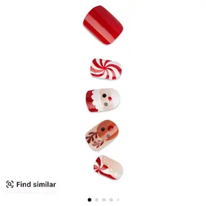 Impress Holiday No Glue Mani - Festive Nail Art Set with Santa & Candy Cane Designs for Seasonal Beauty