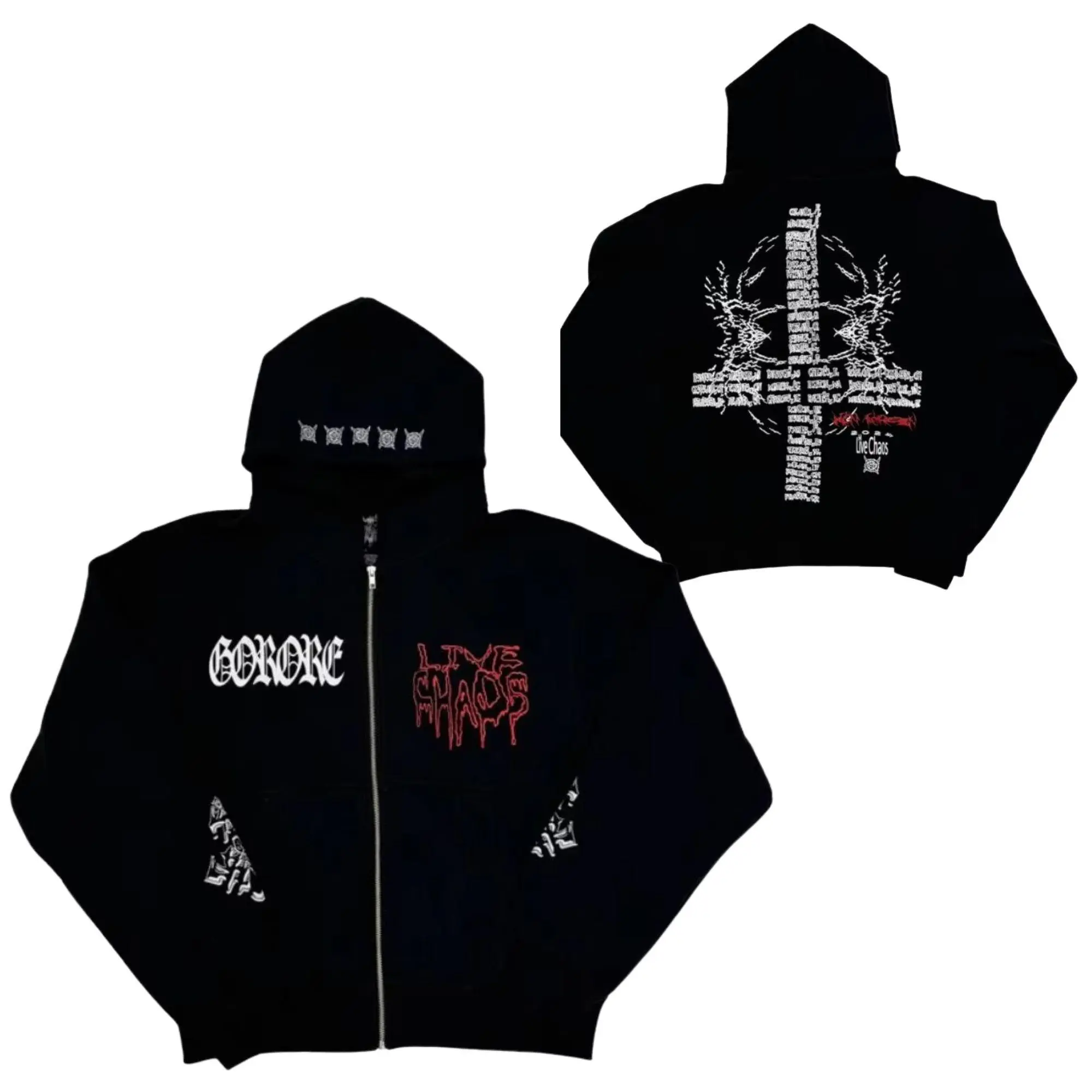 Rapper Ken Carson  A Great Chaos Tour Actual Hate Pullover Zipper Hoodie Tour 2025 All Over Print Men's Hoodie Long Sleeve Hooded Sweatshirt  Streetwear Hip Hop, Gift for Boyfriend and Husband