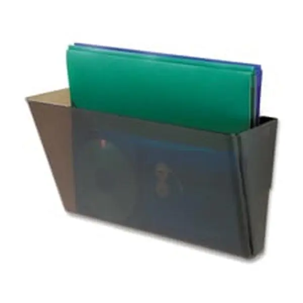Wall Pocket Desk Organizer - Single Unit, 1 Compartment, 13in x 4in x 7in - Mounting Tape Included, File Org. Compatible, Stackable Office Stationery Accessory