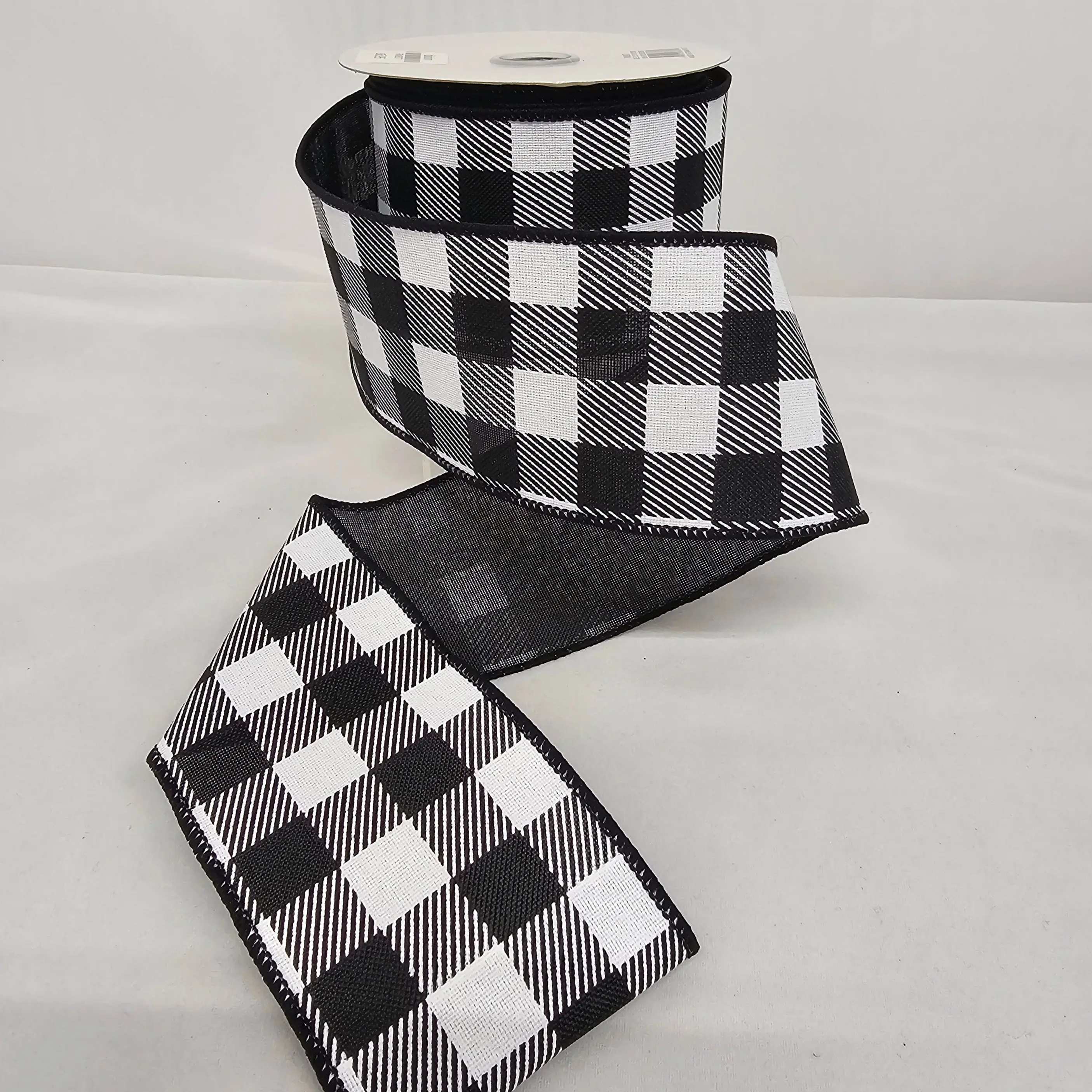 2.5"x10Y Black Plaid Ribbon