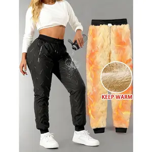 Women'S Fleece-Lined Winter Pants | Loose Fit with Zipper Pockets, Casual Style, Ideal for Daily Wear and Outdoor, Perfect Christmas Gift