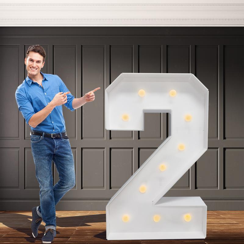 Marquee Numbers 4 Feet Tall Large Birthday Decorations 4FT Light Up Numbers Party Decor Big Backdrop Foam Cardboard Number 0-9  Cardboard Pre-Cut Foam Board Sign Diy Decorations Anniversary Decoration Party Supplies