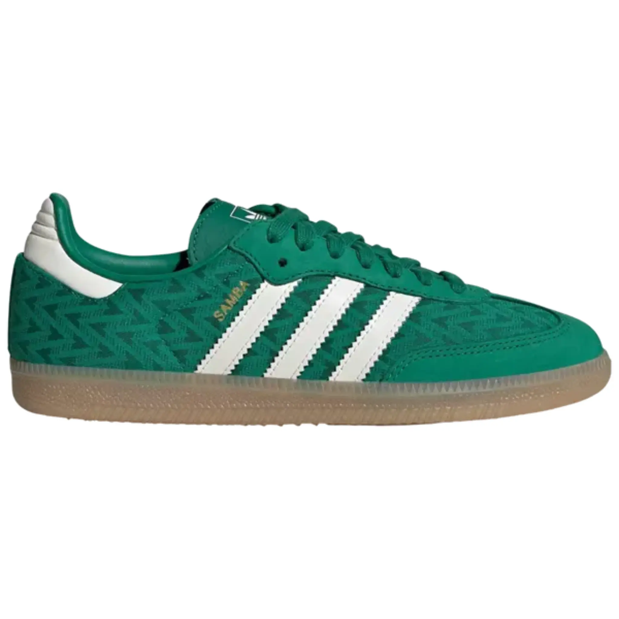 Adidas Originals Women's Samba OG Sneakers, a Fashionable & Versatile Casual Trainer in Green Leather with Suede Overlays and a Gum Sole, Casual Sneaker Trainer, Fashionable Versatile Sneakers