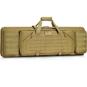 【New】Lockable Soft Double Rifle Bag with Backpack Straps, Tactical Long Gun Case for Outdoor Hunting Shooting Range
