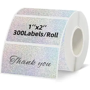 2''x1'' Holographic Direct Thermal Barcode Labels,Self-Adhesive Thermal Printer Stickers for Address Design DIY Logo Business(Dots)