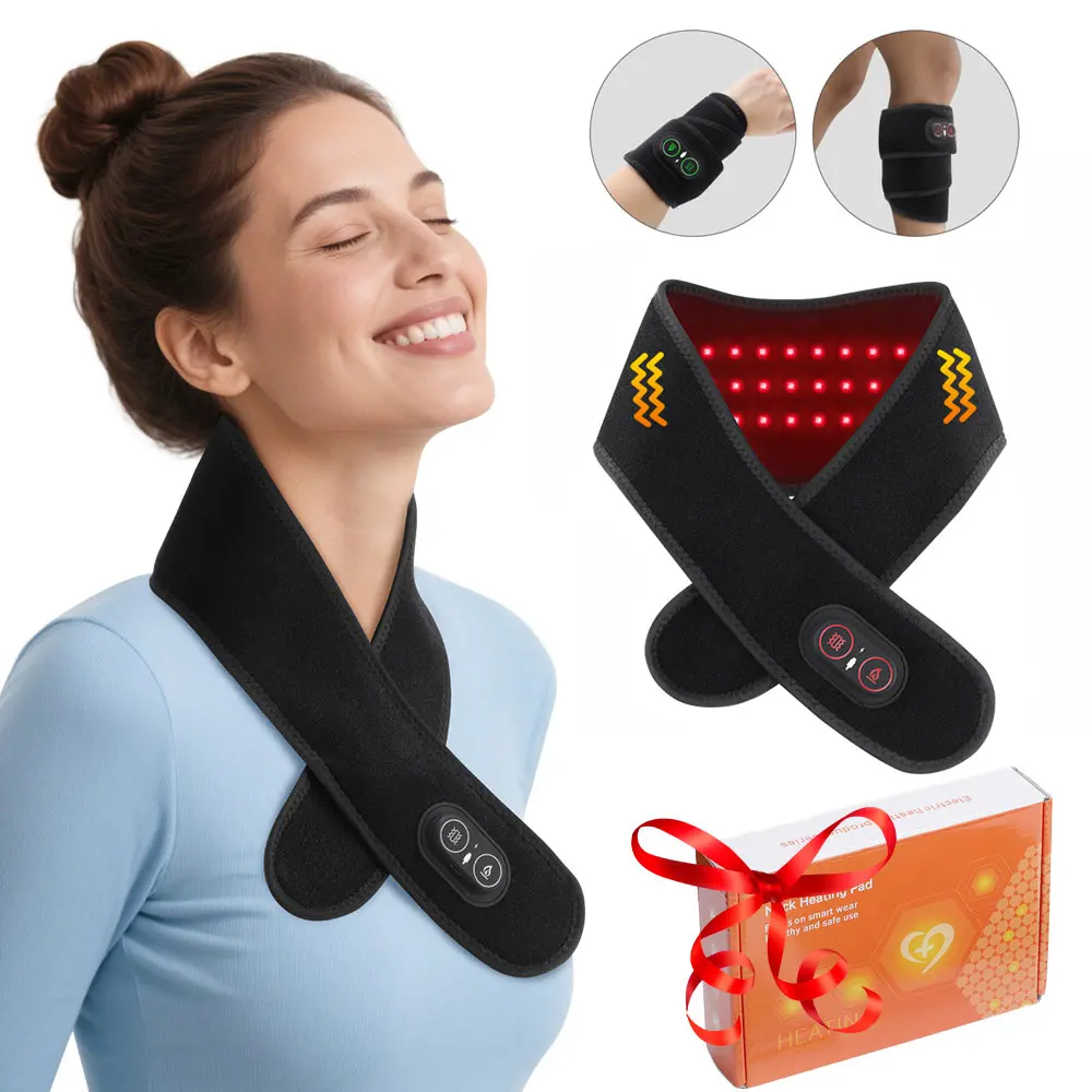 Electric Heating Neck Massager, Wireless Hot Compress Neck Wrap, 660nm & 850nm Light, 3 Vibration Levels, 3 Heating Levels, Suitable for Neck, Hands, Legs, and Wrists, Relaxation Aid - TikTok Shop Electric Heating Neck Massager, Wireless Hot Compress Neck Wrap, 660nm & 850nm Light, 3 Vibration Levels, 3 Heating Levels, Suitable for Neck, Hands, Legs, and Wrists, Relaxation Aid - TikTok Shop