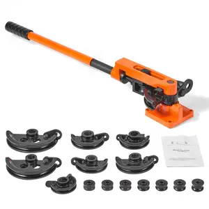Pipe Tube Bender 3/8 To 1 Inch OD Manual Bender With 7 Dies, 180 Degree Copper And Aluminum Pipe Bending Tool For HVAC, Air Conditioning, Refrigeration, Auto Repair For Automotive, Plumbing, HVAC Ductwork